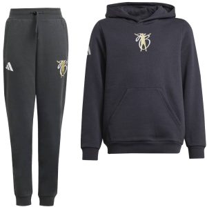 adidas Jude Bellingham Trainingspak Hooded 2024-2025 Kids Donkergrijs Wit Goud