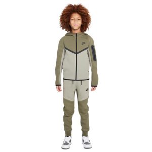 Nike Tech Fleece Sportswear Trainingspak Kids Olijfgroen Grijs Zwart